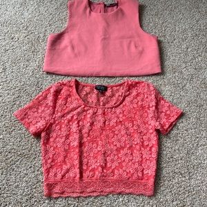 (2) crop tops by Topshop and Zara